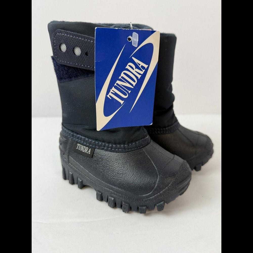 TUNDRA TEDDY 4 NAVY/GREY‎ SNOW BOOT BABY SZ 4 CANADA